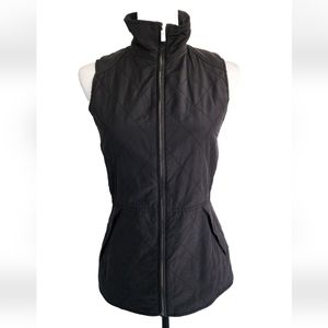 Peter Millar Vest Diamond Quilted Full-zip High Neck Black Fitted Sz XS